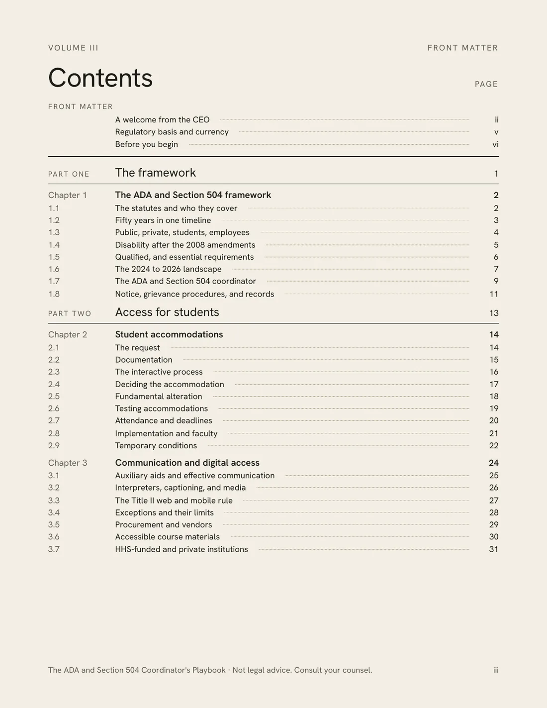Sample page 2 of 4 from The ADA and Section 504 Coordinator's Playbook