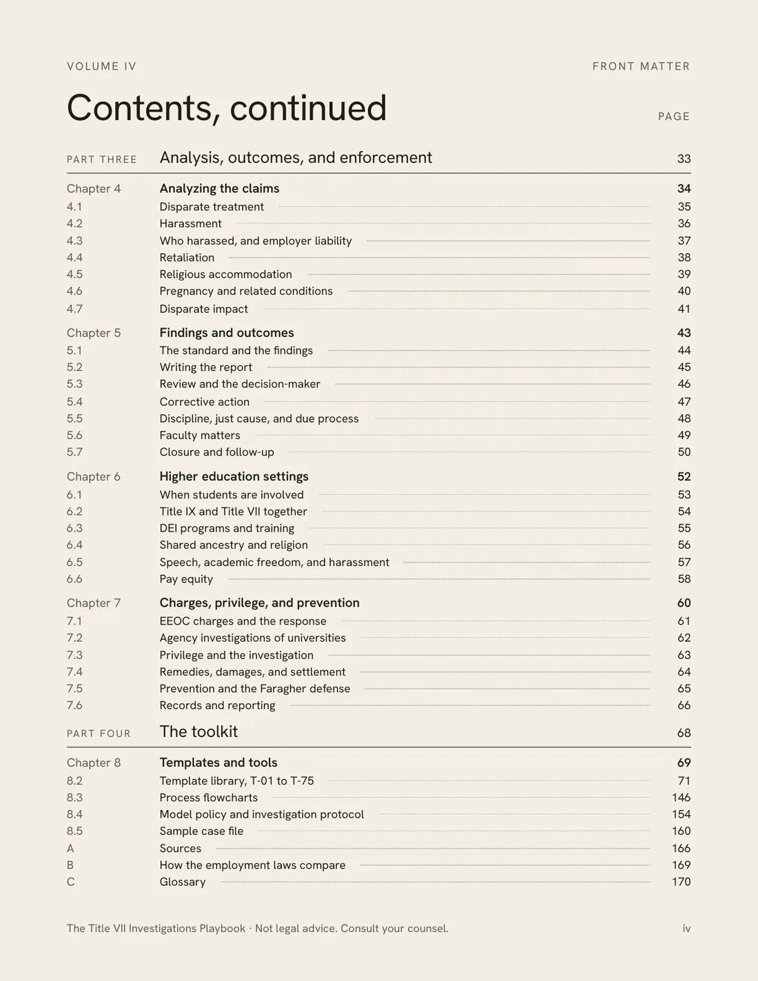 Sample page 3 of 4 from The Title VII Investigations Playbook